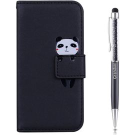 Coque Pour Honor 8x, [Anim] Bookstyle Flip Cover Tui De Protection Housse En Pu Cuir Avec Tpu Silicone Souple [Fente De Carte] [Fermeture Magntique] Pour Huawei Honor 8x (Noir)