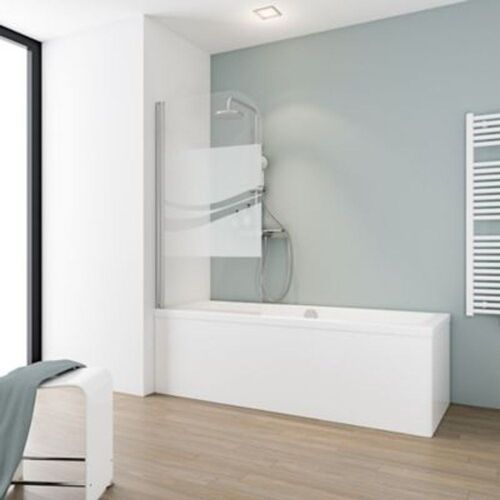 Pare-baignoire 80 x 140 cm  Schulte  paroi de baignoire 1 volet pivotant  verre transparent anticalcaire  Liane
