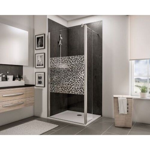 Paroi de douche fixe ? l'italienne + d?flecteur 120 x 190 cm Schulte NewStyle Walk In verre transparent anticalcaire