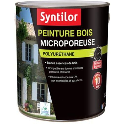 Peinture bois microporeuse int?rieur ext?rieur gris clair Syntilor 2 5L