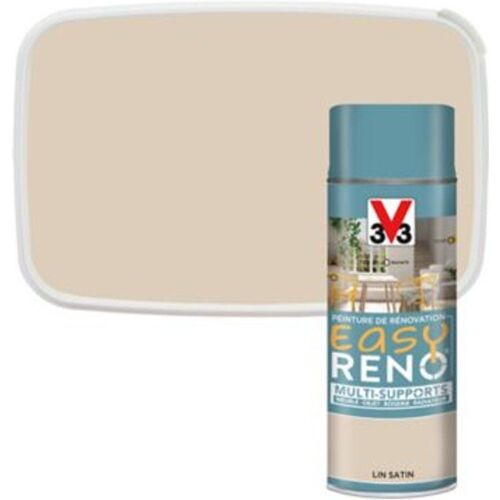 Peinture de r?novation a?rosol multi-supports V33 Easy Reno lin satin 400ml