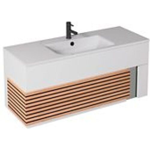 Meuble sous vasque ? suspendre Archi blanc mat 120 cm + plan vasque en c?ramyl