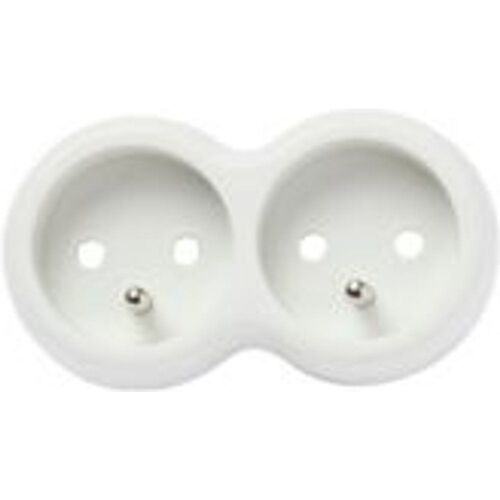 Multiprise 2 prises DIALL 16A blanc/gris