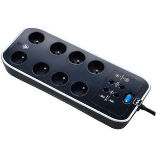 Multiprise 8 prises USB 2m noir