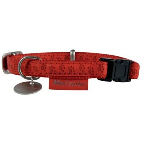 Collier R?Glable Mc Leather 15mm Rouge