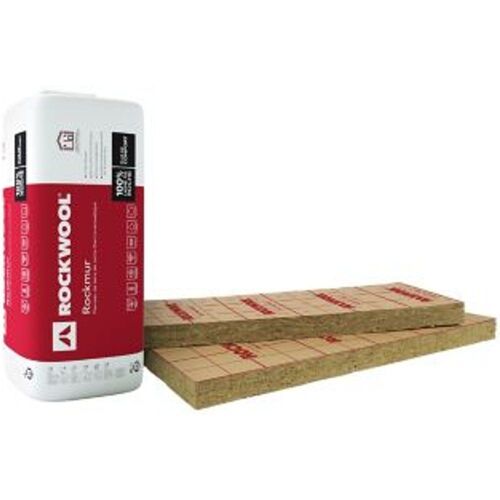 Panneau laine de roche Rockwool Rockmur kraft - 0 6 x 1 35 m ?p.45 mm (lot de 14 panneaux)