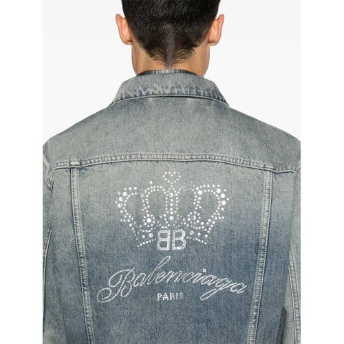 Balenciaga Veste À Détails Effet Usé - Bleu