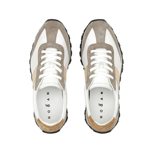 Hogan Baskets En Cuir À Empiècements Contrastants - Blanc