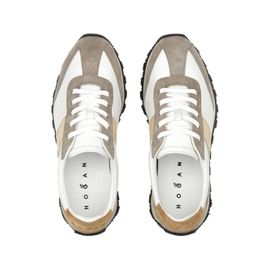 Hogan Baskets En Cuir À Empiècements Contrastants - Blanc