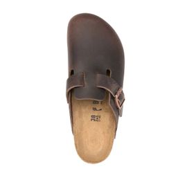 Birkenstock Mules Boston En Cuir - Marron