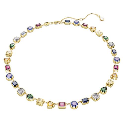 Collier Tennis Stilla, Tailles Variées, Multicolore, Placage De Ton Or
