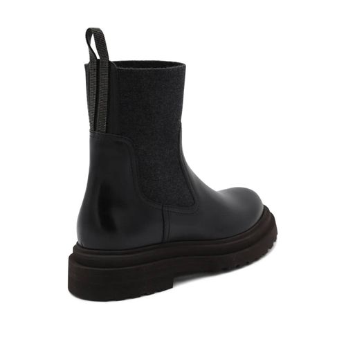 Brunello Cucinelli Bottines Chelsea À Plateforme - Noir