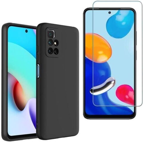 Coque de protection noir et film de protection en verre trempé pour Xiaomi Redmi Note 11 Pro 4-5g Toproduits.