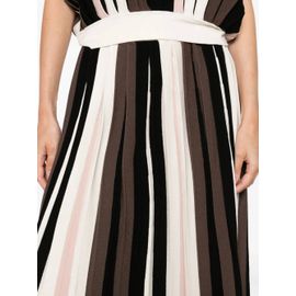 Max Mara Jupe Plissée À Rayures - Noir