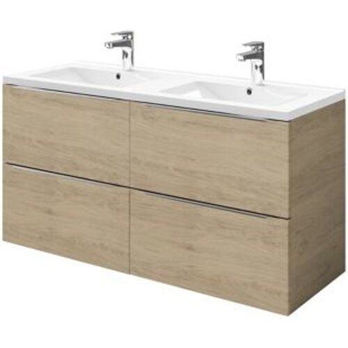 Meuble Sous Vasque ? Suspendre Goodhome Imandra Bois 120 Cm + Plan Vasque Nira