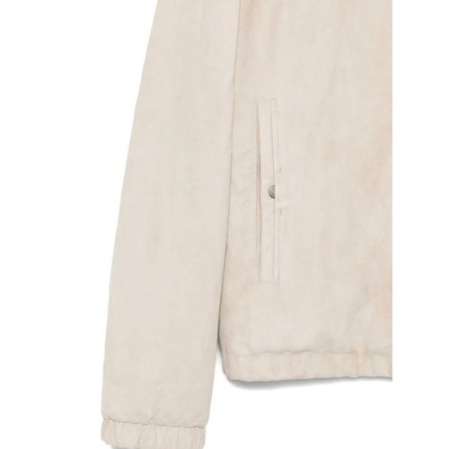 Moncler Veste En Daim À Fermeture Zippée - Tons Neutres