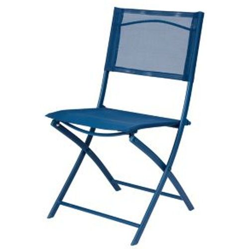 Chaise De Jardin En Métal Et Toile Goodhome Saba Bleu