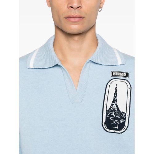 Kenzo Polo À Patch Poitrine - Bleu