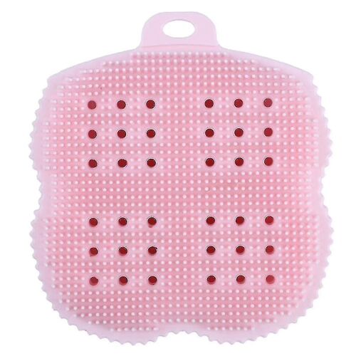 1pc Silicone Serviette De Bain Portable Bain Dos Frottements Brosse Bain Artefact Massage Lavage Tête Brosse Multi-Usage Brosse Faciale Pour Usage Domestique Rose