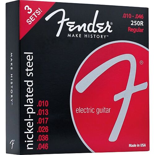 Fender 250r-3pk Pack 3 Jeux De Cordes Pour Guitare Électrique 10-46