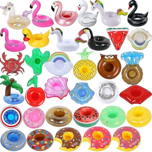 Porte-boisson gonflable 35 Pack Gonflable Drink Floats Floating Cup Holders Fun Drink Floaties pour la fête de la piscine