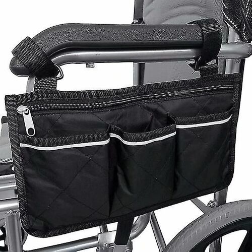 Sac Pour Fauteuil Roulant (Noir, 32,5 X 18 Cm) Avec Poches, Fauteuil Roulant