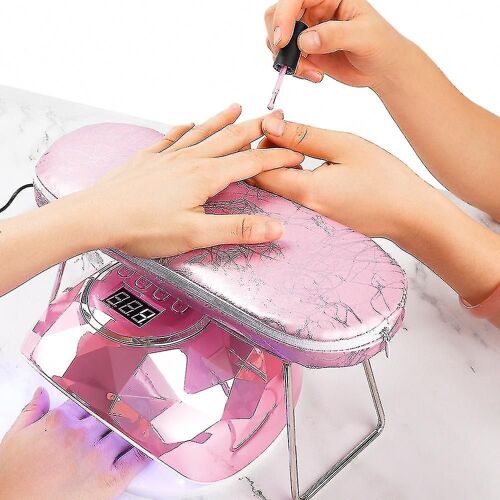 Support de main d'ongle en cuir Accoudoir Manucure Hand Cushion Stand avec support en acier inoxydable pour Nail Art Salon Manucure Oreiller