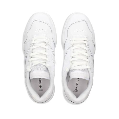 Lacoste Baskets En Cuir Lineshot À Empiècements - Blanc