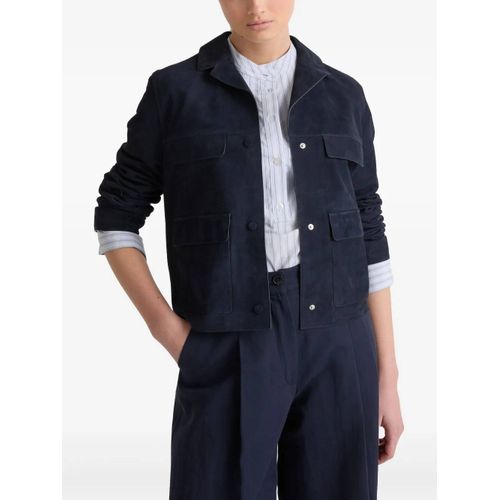 Yves Salomon Veste En Daim - Bleu