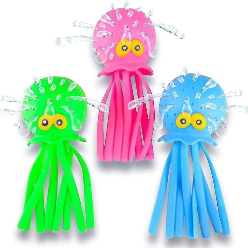 Boules d'eau de poulpe, 3 jouets de bain en caoutchouc pour enfants, jouets de piscine de soulagement du stress sensoriel pour les enfants cadeaux Goodie Bag Fillers-AM