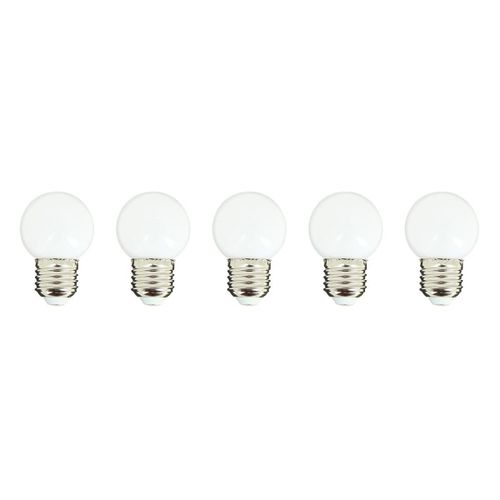 Lot De 5 Ampoules Compatible Guirlande Party Bulb White Blanc Plastique E27