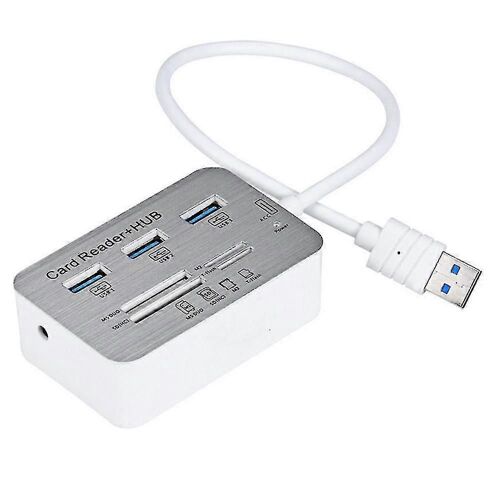 Lecteur de carte 7 en 1 avec concentrateur USB 3.0 à 3 ports, SD / Ms / Micro SD / mmc / m2 / tf Card Usb Adaptateur USB Lecteur de carte SD externe