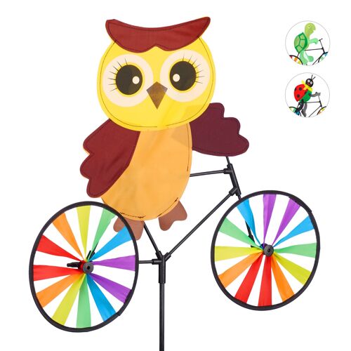 Relaxdays Moulin À Vent Animal Carillon À Vent À Planter Vélo Jouet Enfant Jardin Balcon