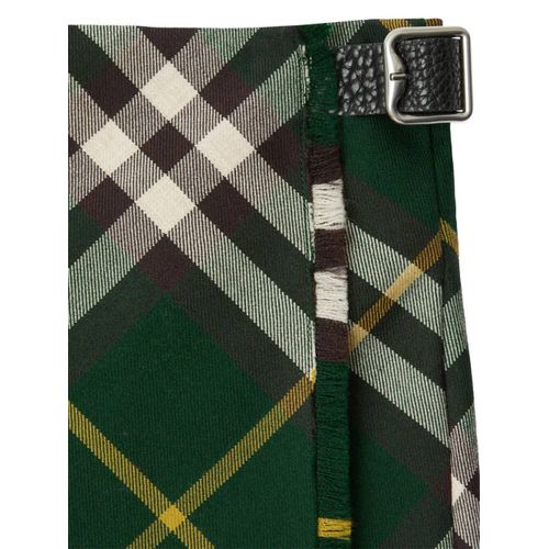 Burberry Jupe En Laine À Carreaux - Vert