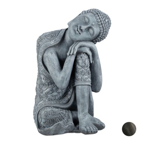 Relaxdays Statue De Bouddha Figurine Décoration Jardin Sculpture Céramique Zen 60 Cm