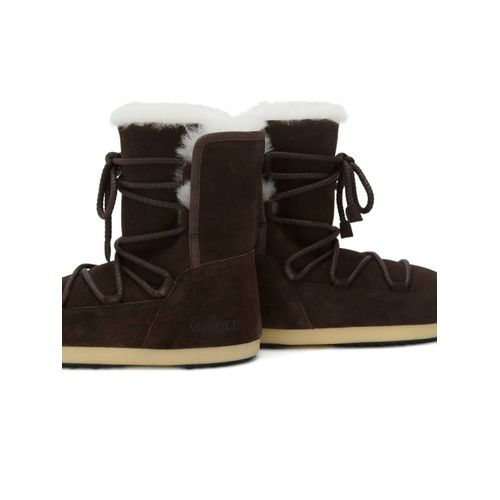 Moon Boot Bottes En Peau Lainée - Marron