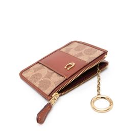 Coach porte-carte Mini Skinny en toile - Marron