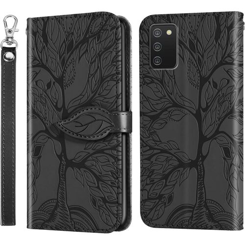 acdsgd-Coque pour Samsung Galaxy A03s, Premium en Cuir PU Multifonction Antichoc Etui à Rabat, Support Fentes Cartes Pochette de Portefeuille Cuir Coque Samsung Galaxy A03s - Noir
