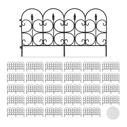 Relaxdays 30x Bordure De Jardin Plastique Clôture Gazon 30 Cm, 6 Éléments, 4 M, Parterre