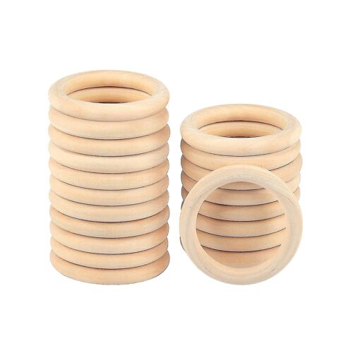 30pcs 70mm Anneaux En Bois, Anneaux En Bois Cercles En Bois, Grands Cintres De Plantes, Ornements Et J