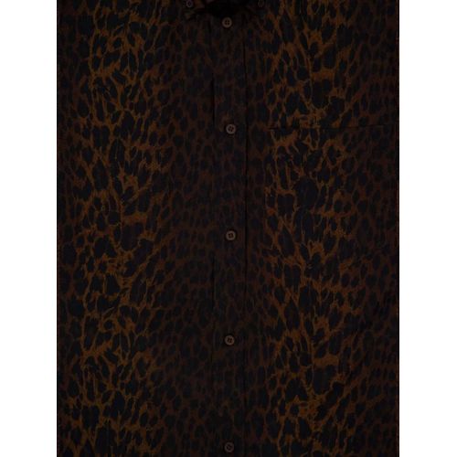 Balenciaga Chemise En Soie À Imprimé Léopard - Marron