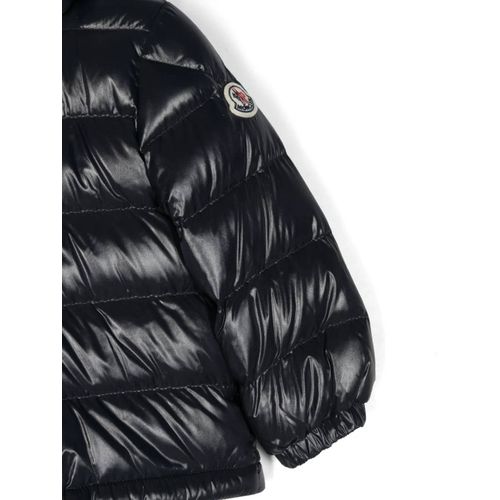 Moncler Enfant Doudoune À Patch Logo En Coton - Bleu