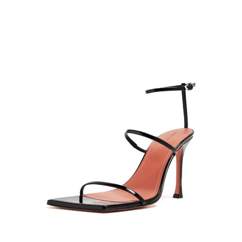 Amina Muaddi Sandales Maya 95 Mm En Cuir Verni - Noir - 39-41