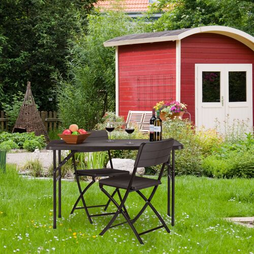 Relaxdays Table De Jardin Effet Bois De Camping Pliable De Balcon
