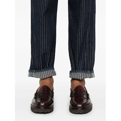 Kenzo Jean Cigarette À Fines Rayures - Bleu