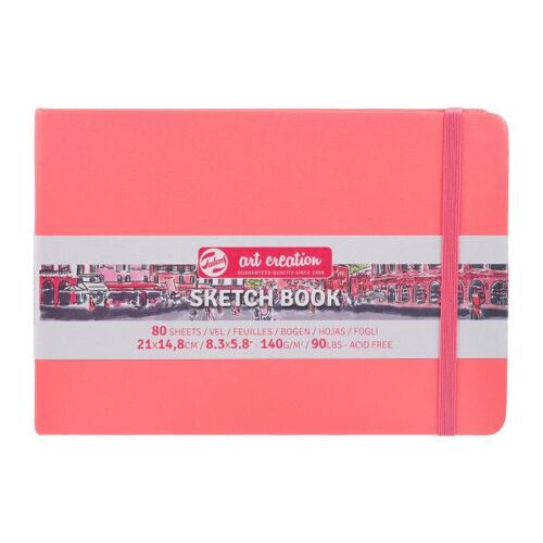Carnet Croquis - 21 X 14,8cm - 80 Feuilles - 140g - Corail - Royal Talens