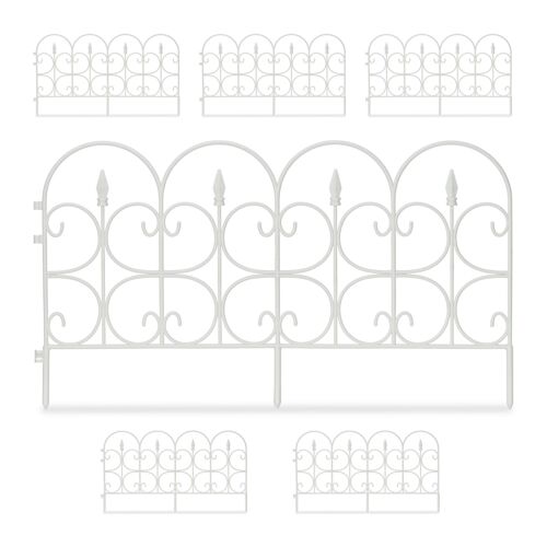 Relaxdays Bordure De Jardin Plastique Clôture Gazon 30 Cm, 6 Éléments, 4 M, Parterre