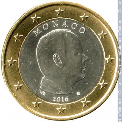Monaco = Pièce De Monnaie De 1 Euro , Année 2016, Roi Albert I I