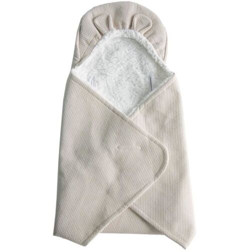 Domiva Couverture Nomade Fluffy - 120 X 120 Cm - Coton/Polyester - Galet