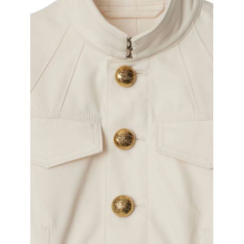 Burberry Veste En Coton À Coupe Crop - Blanc